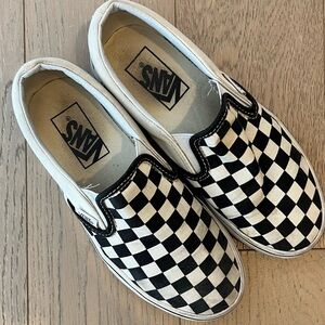 Vans Black and White Checkerboard Slip-Ons